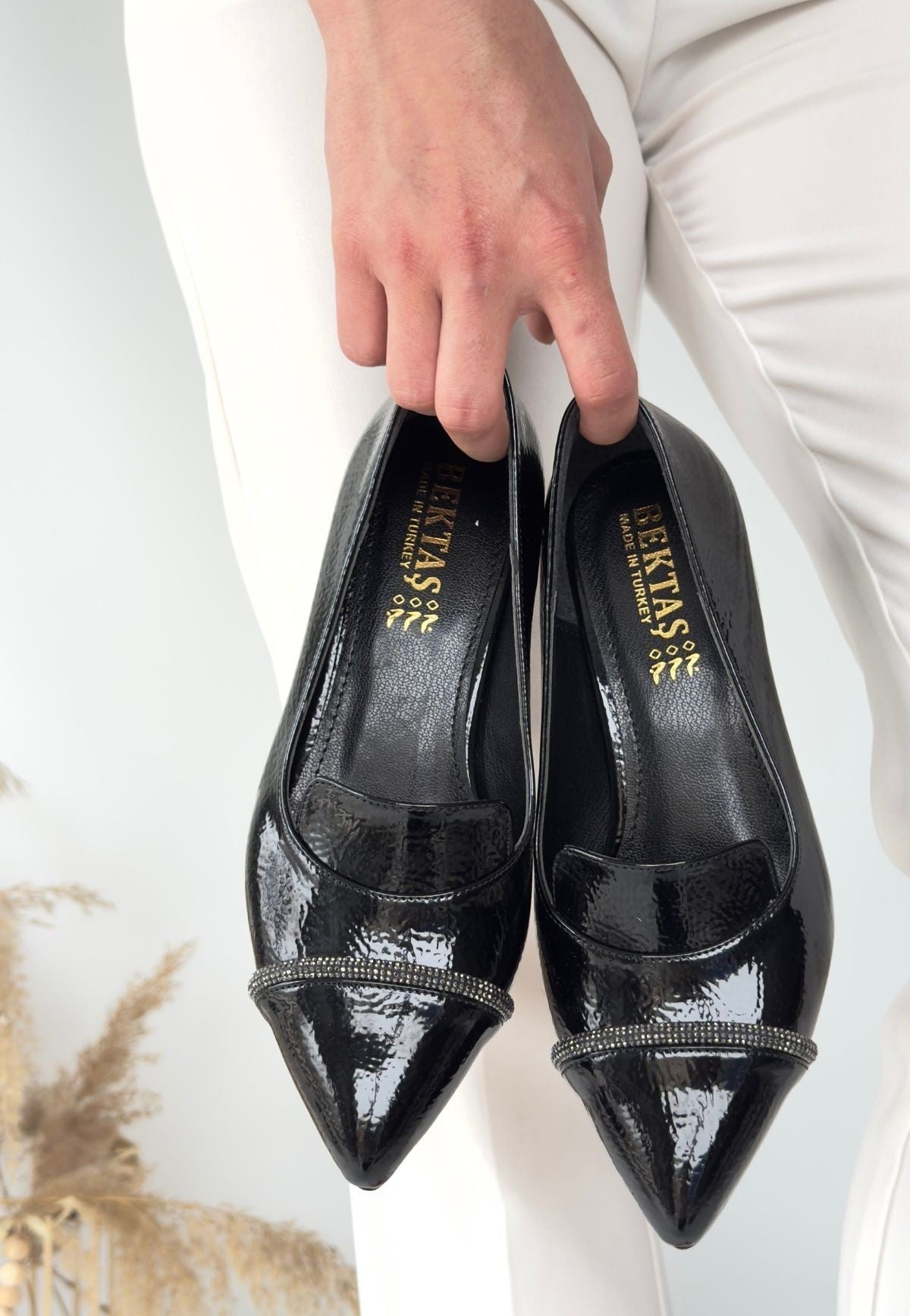 Liina Siyah Rugan Topuklu Ayakkabı