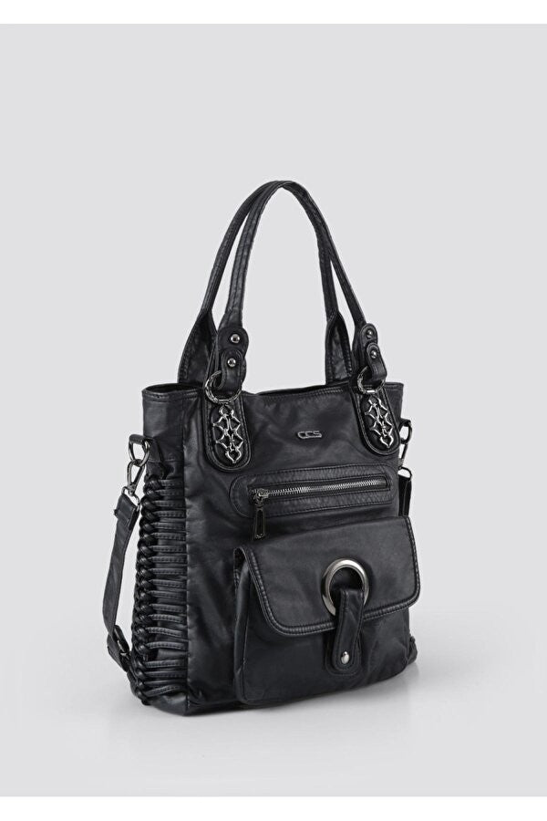 Deay Siyah Cilt Omuz Çantası