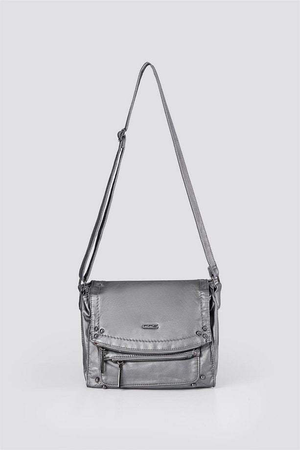 Witer Gri Cilt Omuz Çantası