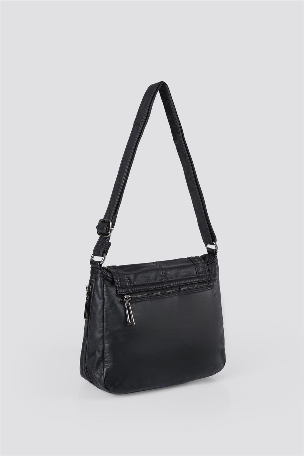 Ziwen Siyah Cilt Omuz Çantası