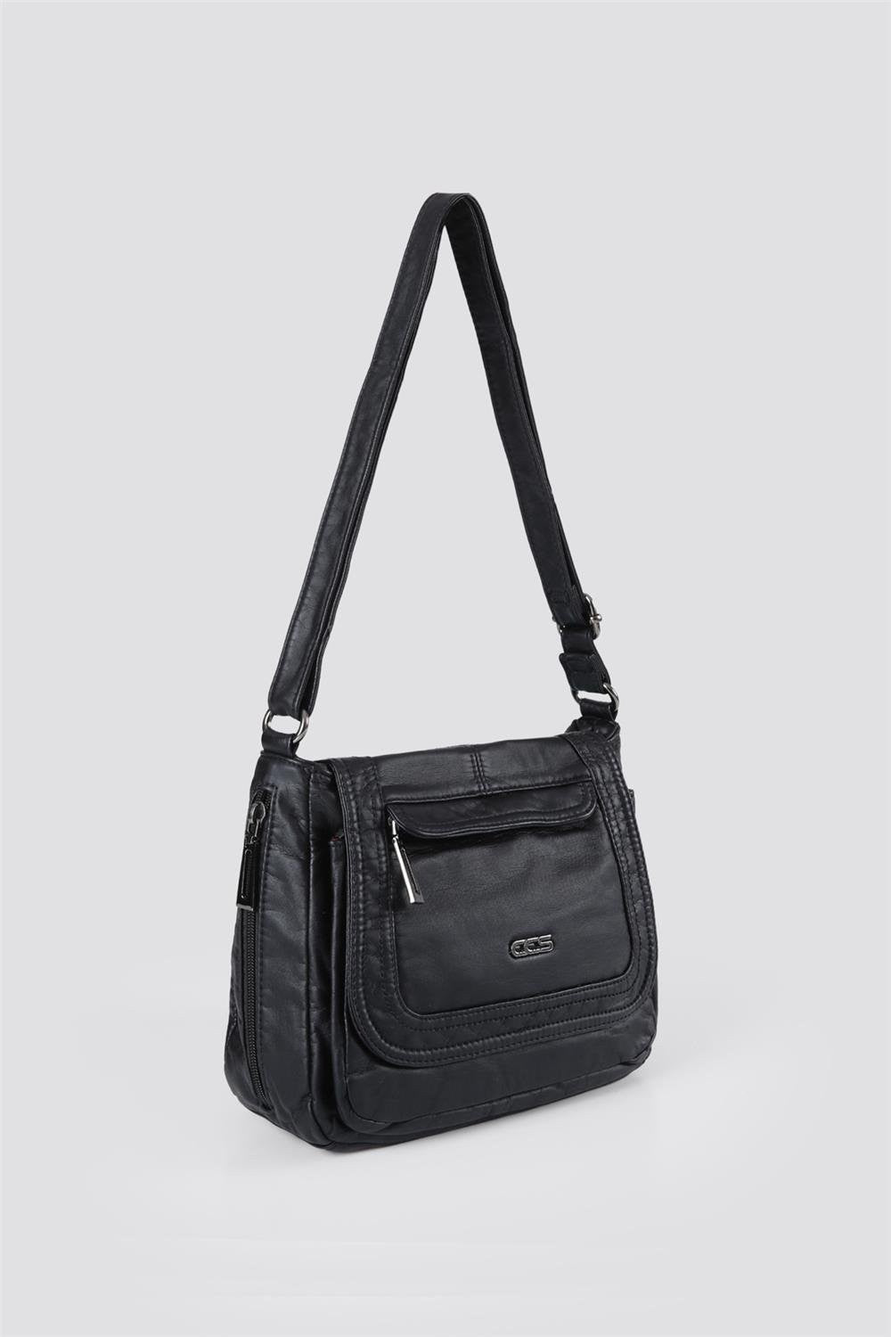 Ziwen Siyah Cilt Omuz Çantası