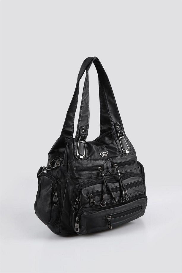 Miver Siyah Cilt Omuz Çantası