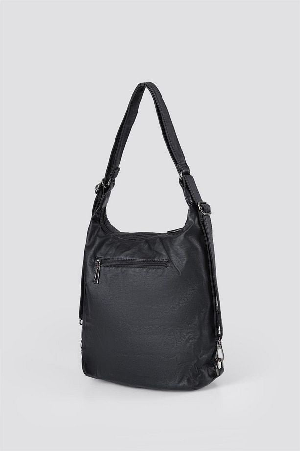 Kinya Siyah Cilt Omuz Çantası