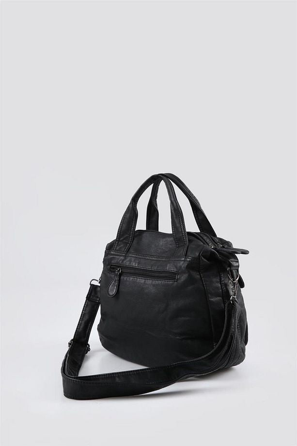 Sevva Siyah Cilt Omuz Çantası