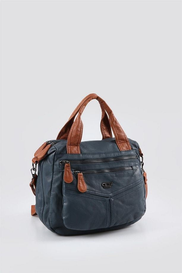 Sevva Mavi Cilt Omuz Çantası