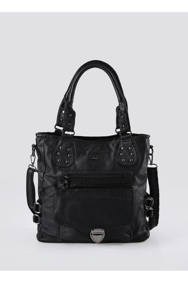 Asin Siyah Cilt Omuz Çantası