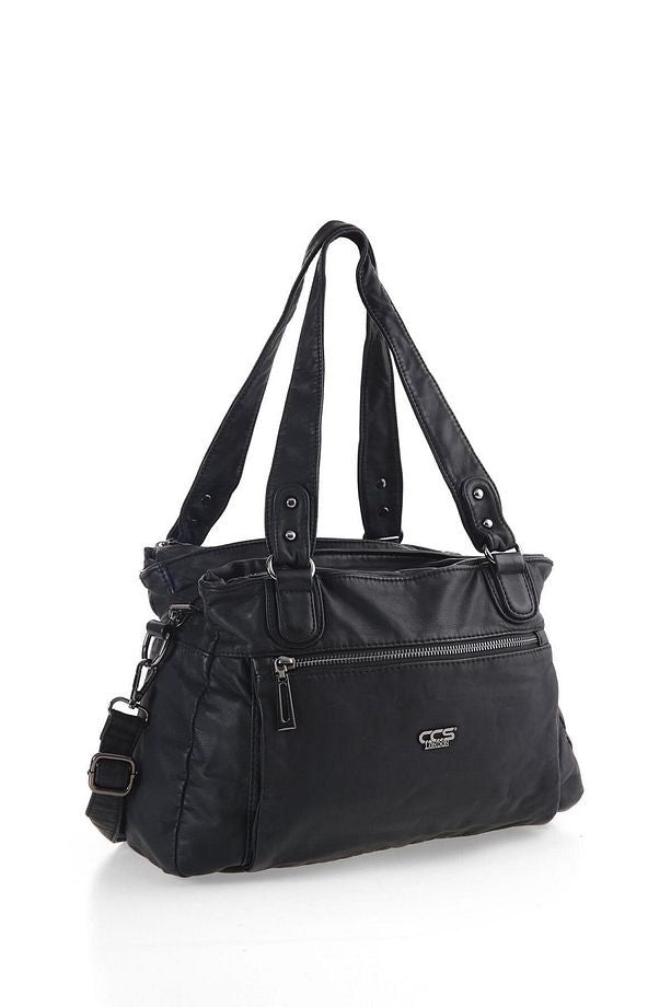 Zuwer Siyah Cilt Omuz Çantası