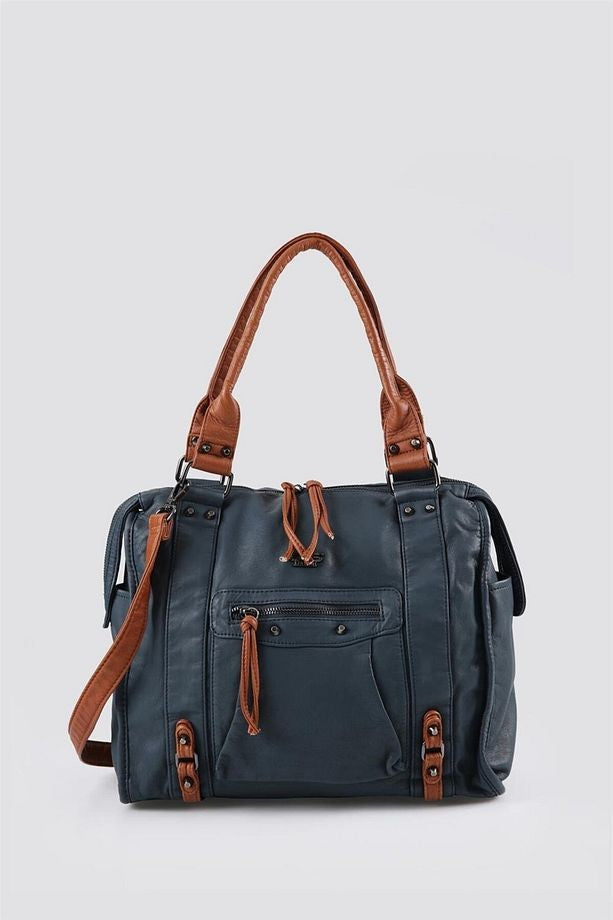 Abga Mavi Cilt Omuz Çantası