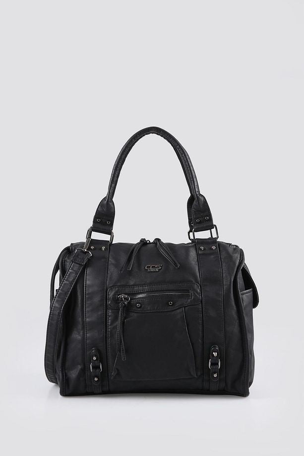 Abga Siyah Cilt Omuz Çantası