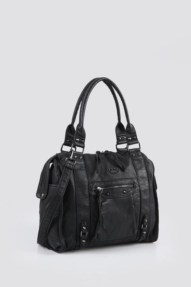 Abga Siyah Cilt Omuz Çantası