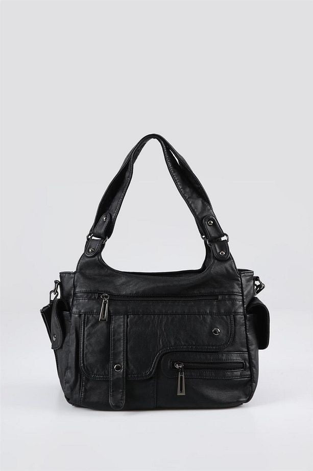 Pyser Siyah Cilt Omuz Çantası