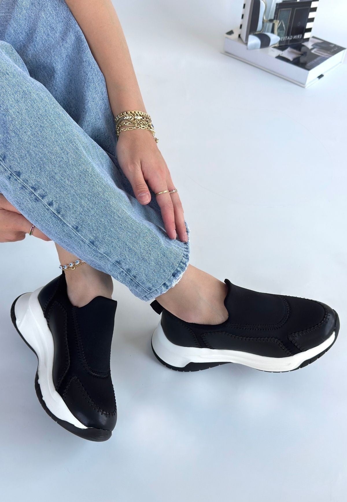 Kendy Siyah Cilt Spor Ayakkabı