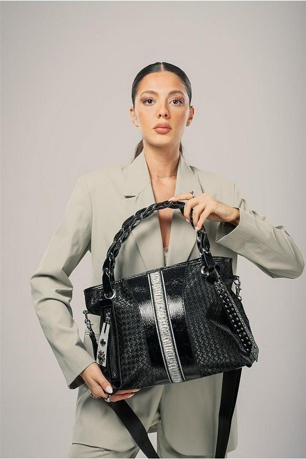 Jaxe Siyah Cilt Omuz Çantası