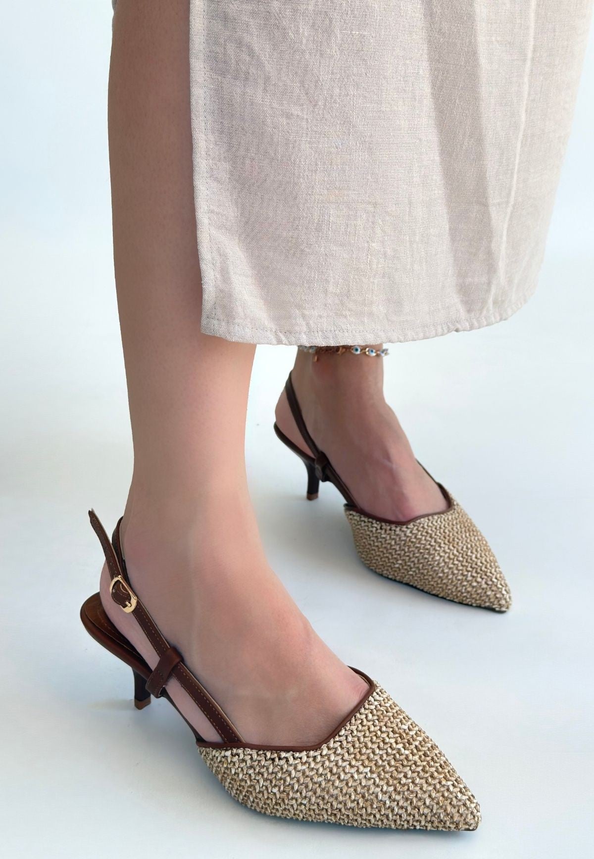 Natti Taba Cilt Topuklu Ayakkabı