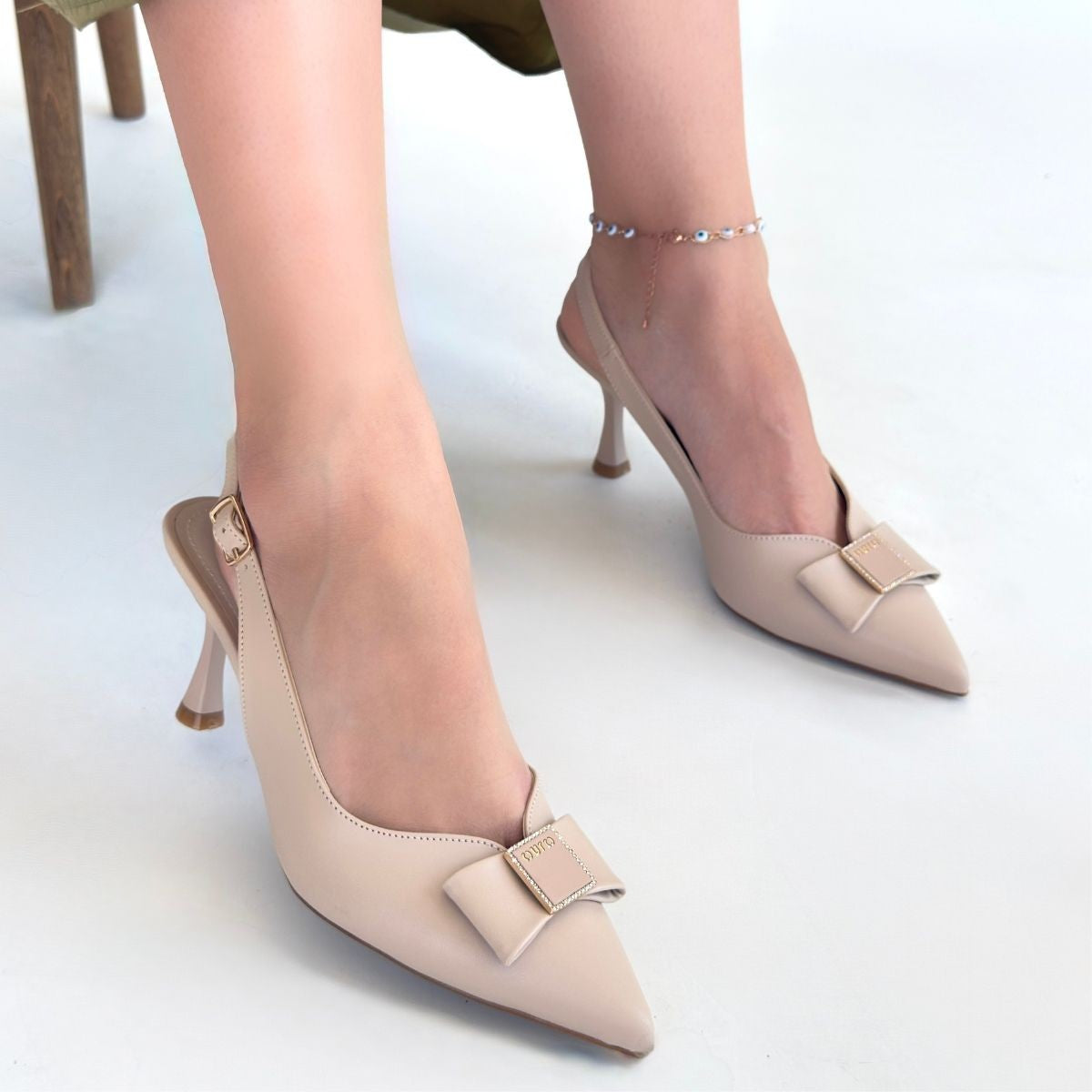 Sean Bej Cilt Topuklu Ayakkabı