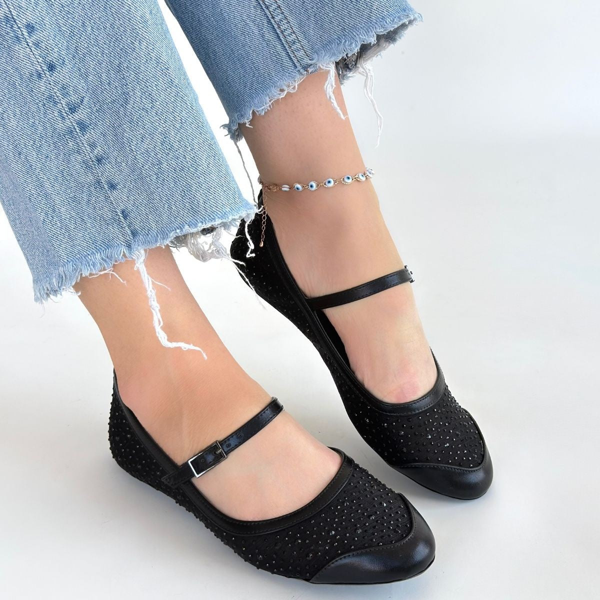 Toyan Siyah Cilt Babet Ayakkabı