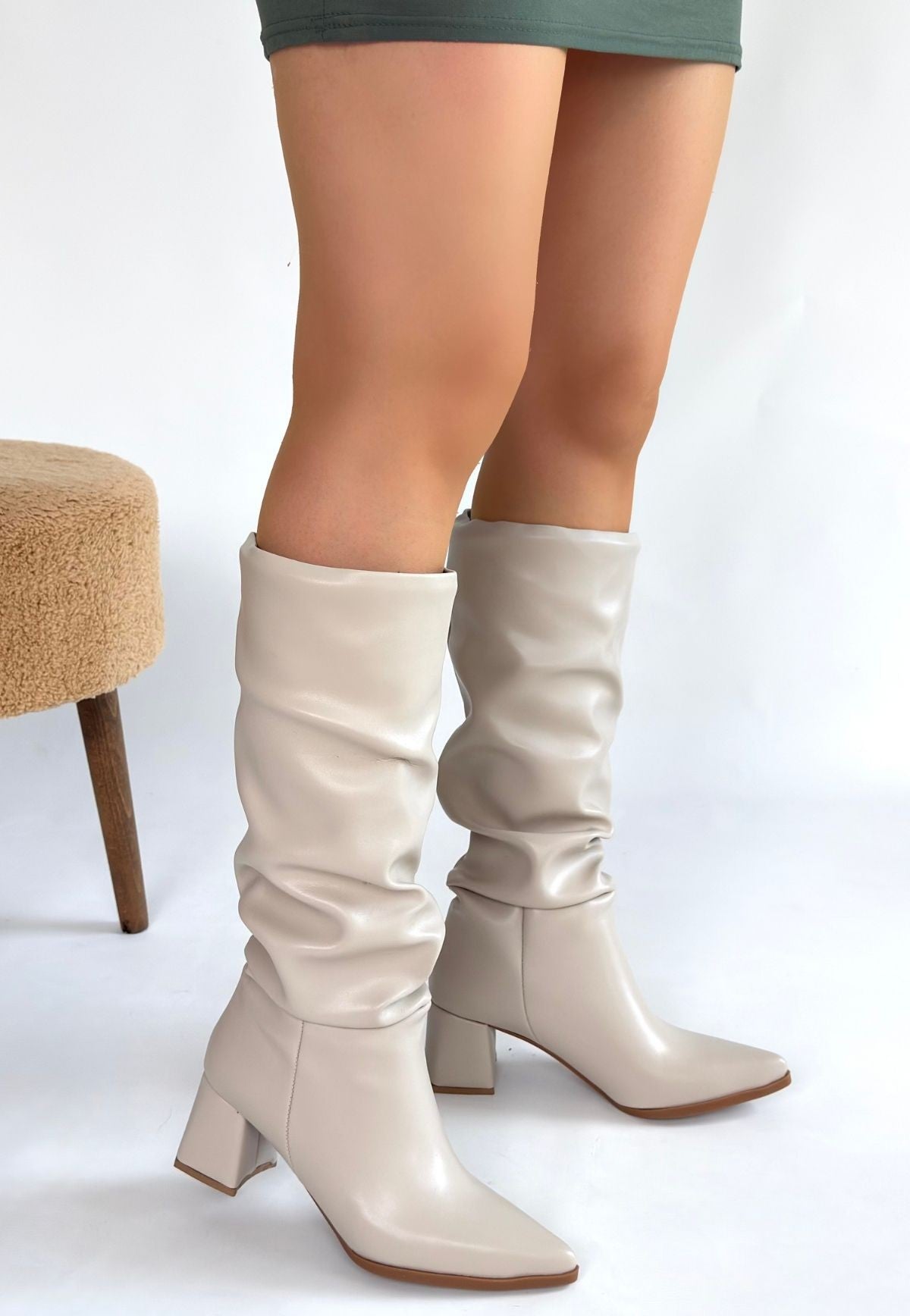 Piyat Ten Cilt Topuklu Çizme