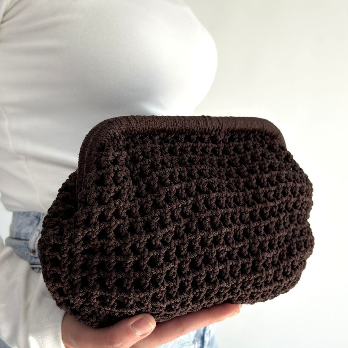 Froy Kahve Rengi  Örgü Çanta