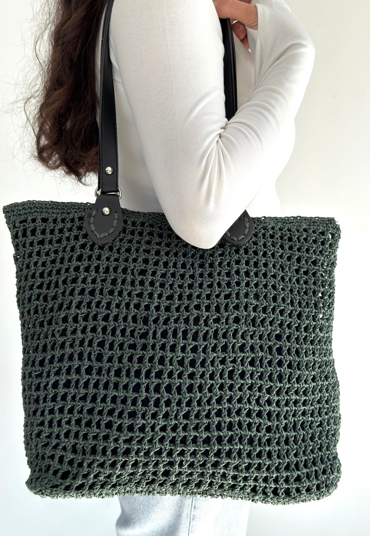 Loty Yeşil Örgü Çanta